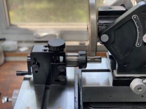 grinding a Weldon set screw flat on a CUTTERMASTER Professional CM-01, MG-30, HDT-30