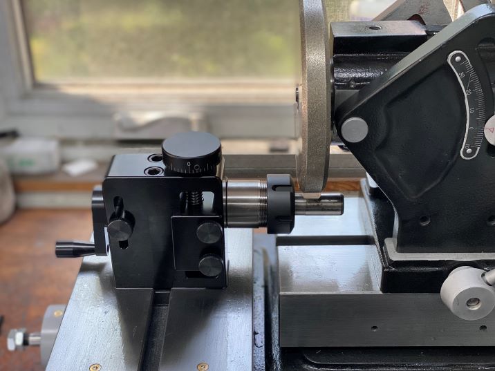 grinding a Weldon set screw flat on a CUTTERMASTER Professional CM-01, MG-30, HDT-30