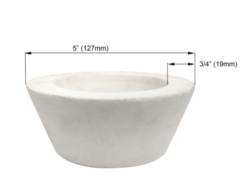 5″ 11A2 Cup, White Aluminum Oxide, 80 Grit with 3/4″ Face